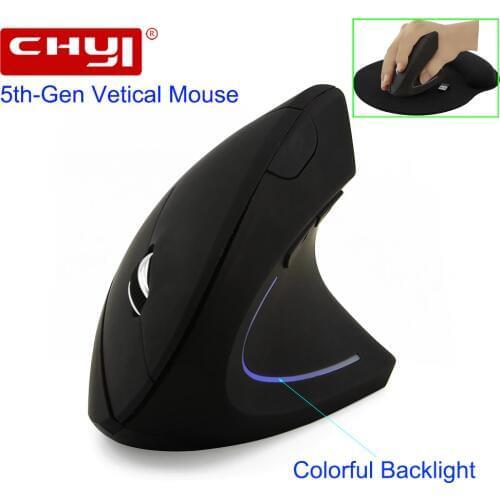 CHYI Wireless Mouse 800/1200/1600DPI Vertical Computer Gaming Mause Ergonomic Optical Office Mice With Mouse Pad Kit For Laptop