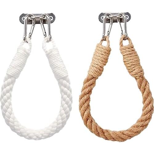 2 Piece Set Nautical Rope Toilet Paper Holder Retro Wall Mounted Towel Holder Ocean Beach Bathroom Home Decor