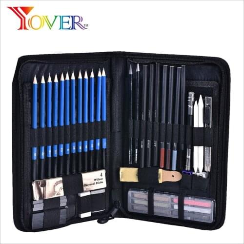 48Pcs Pencil Set Professional Sketching Drawing Kit Wood Pencil Pencil Bags For Painter School Students Sketching Art Supplies