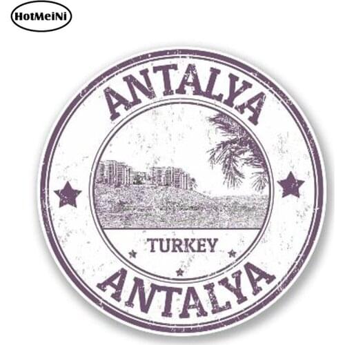 HotMeiNi 13cm x 13cm Antalya Turkey Flag Decal Vinyl Car Sticker Laptop Travel Luggage Map Flag Graphic Waterproof Accessories