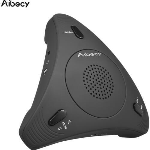 Aibecy USB Desktop Computer Conference Omnidirectional Condenser Microphone Mic Speaker Speakerphone 360D Audio Pickup for Meet