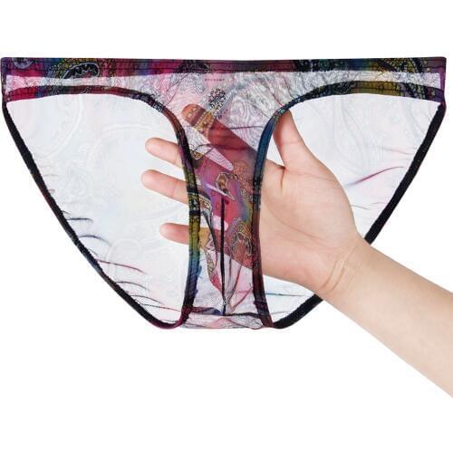 New Bohemian Style Perspective Sexy Comfortable Men Underwear Transparent Pants Mens Briefs