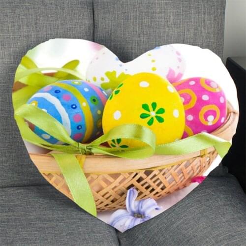 Custom Easter Decoration Pillowcase Cover Heart Shape Zipper Pillow Cover Best Gift Size Wedding Decorate 41x36cm,47x42cm 0331