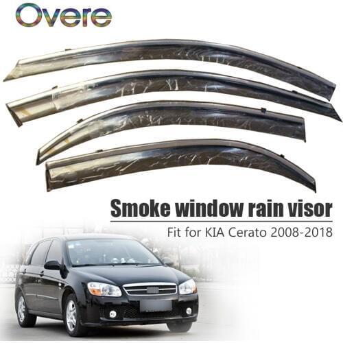 Overe 4Pcs/1Set Smoke Window Rain Visor For Kia Cerato Sedan 2008-2018 Car-styling ABS Awnings Shelters Guard Accessories