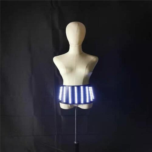 P89 Robot men wears led light costumes RGB lighted belt stage singer performance led propts luminous outfit dj disco clothe rave