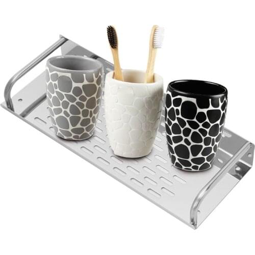 Stainless Steel Kitchen Bathroom Shelf Wall-mounted Storage Rack Single Layer HX6D