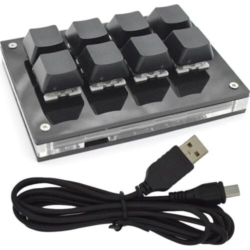 Portable Mini Function Keyboard Shortcut Mechanical Keyboard RGB 8 Key Self Setting Definition Custom Keycap Support For Windows