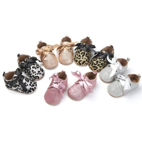 Pudcoco Baby First Walkers Baby Tassel Soft Sole Glitter Shoes Infant Baby Girl Toddler Solid Lace-Up Glitter Moccasin 0-18M