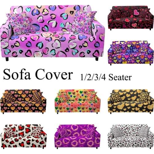 Romantic Love Sofa Covers for Living Room Sofa Decor Stretch Slipcovers Sectional Couch Cover L Shape Corner Sofa Cover Elastic