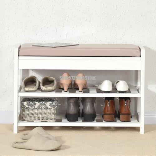 Sitting Shoe Changing Stool Shoe Cabinet Solid Wood Door Household Modern Simple Shoe Wearing Stool Storage Shoe Wearing S