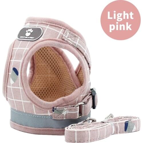 Dog Harness With Leash Reflective Cats Fashion Grid Harness Vest Collar For Puppy Medium Large Dog Pet Supplies