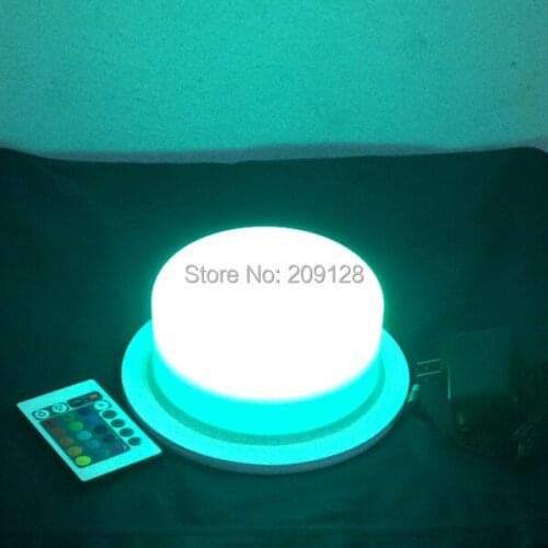 Bright big colors battery charging power full led light base under vase 175mm