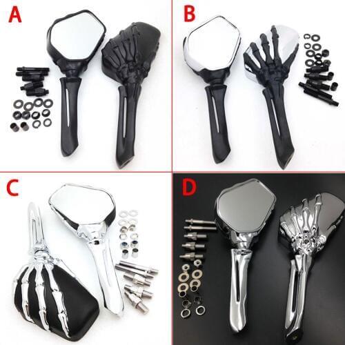 Universal Claw Skeleton Hand Rearview Mirrors For Harley Honda Kawasaki Suzuki Yamaha cruiser bikes Shadow Vulcan Intruder Vmax