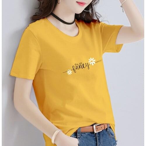 2021 New Summer Women Cotton Tshirts Fashion Causal Short Sleeve Tshirts Black White