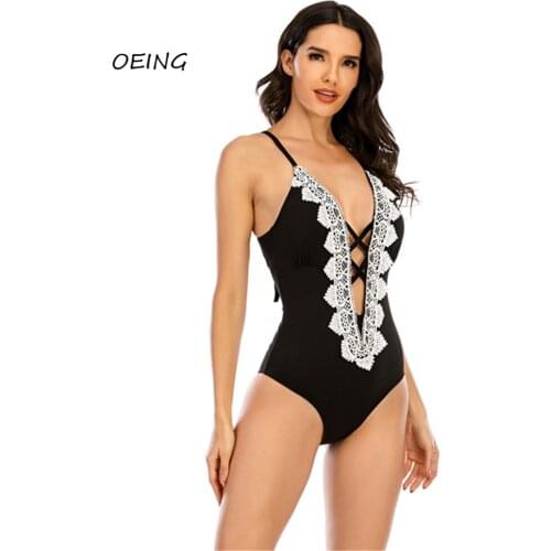 Plus Size Lace Sexy Jump Suit for Women Bathing Suit Women Bikini Set 2021 Swimming Suit for Women