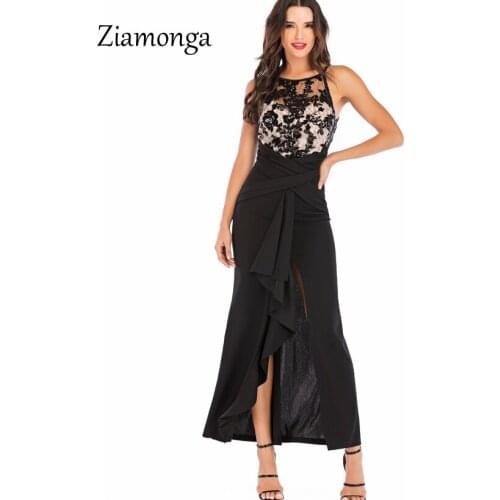 Ziamonga Runway Style 2019 Vestidos Sexy Sequined Lace Long Dress Summer Women Dresses Fashion Bandage Party Vestidos De Festa