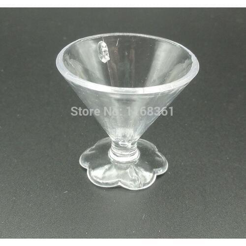 1pcs/lot Clear Wine Glass goblet cup imitation PVC Plastic glass 32mm Artificial Parfait Cups Miniature Food Deco Part A012-18