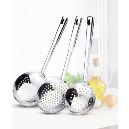 1Pcs Stainless Steel Colander Filter Mesh Spoon 12/14/16/18 inch square handle anti-scalding Large Colander Strainer Spoon