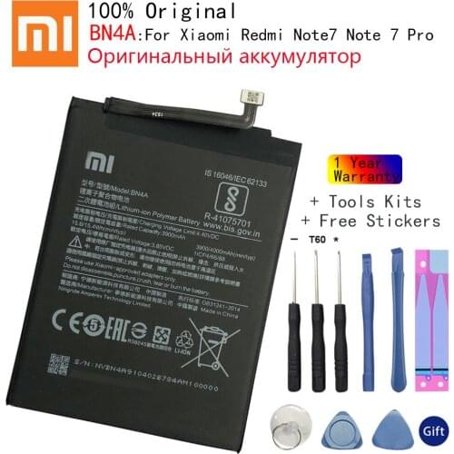 100% Original Replacement Battery For Xiaomi Redmi Note7 Note 7 Pro M1901F7C BN4A Genuine Phone Battery 4000mAh+ Free Tools