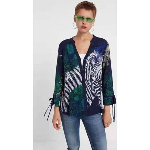2019 Fashion Wear Shirt with Zebra Printing