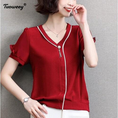 2021 Summer New short Sleeve Shirts Women green blusas Bottoming chiffon Blouse v-neck Plus Size Women Clothing 4XL tunic