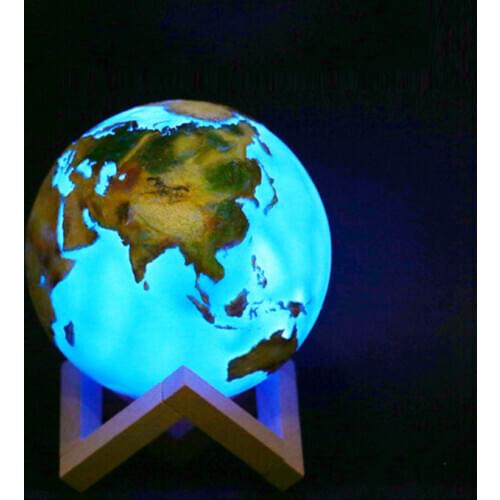3D Print Lamp Moon Earth Lamp 16 Colors Change LED Night Light for Home Decoration Ocean 3D Table Lamp Desk Light Child Gifts