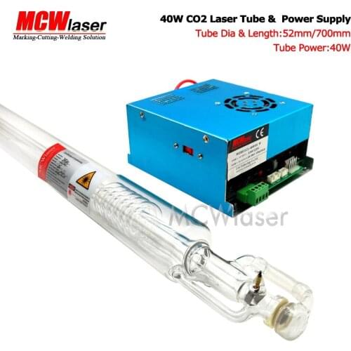 40W CO2 Laser Tube 70cm + Power Supply Engraver Cutter Factory seller