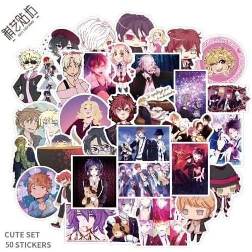 50pcs/set anime DIABOLIK LOVERS Stickers Graffiti Waterproof Stickers DIY Travel Luggage Guitar Laptop Decal