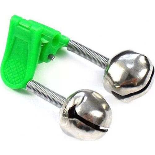 50Pcs Fishing Bite Alarms Fishing Rod Bells Double Bells Alert Stainless Steel Portable Plastic Clips Bell Ring for Angling