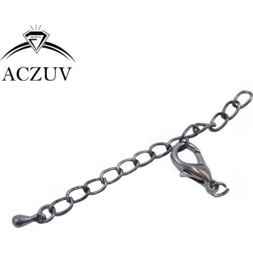 500pcs Gunmetal Black with 12mm Lobster Clasps Bracelet and Necklace End Extender Chain Jewelry Findings DIY Accessories ETC006