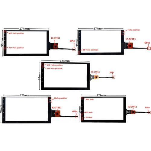 7 inch GT911 174mm*99mm Capacitive Touch Digitizer for Car DVD GPS navigation multimedia Touch screen panel Glass