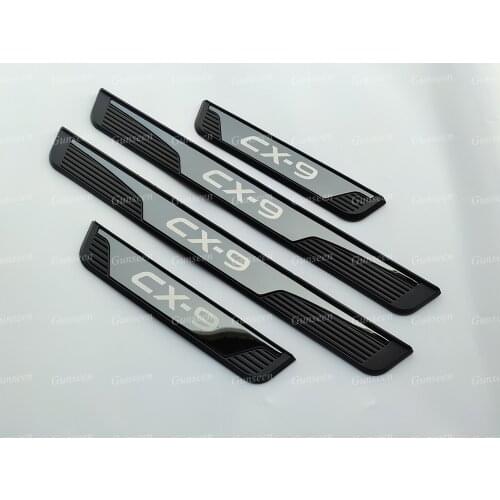 Car Door Sill Accessories For CX9 2021 2020 Scuff Plate Protector Cover Auto Threshold Stainless Steel Styling Trim Stickers