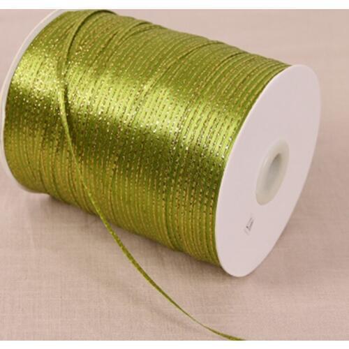3mm 1/8" solid satin ribbon w/gold wedding decoration candy cake wrapping craft accessories scrapbook material 20yards 95