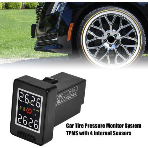 Car Tire Pressure Monitor System TPMS with 4 Internal Sensors for Toyota Mazda Honda Black Waterproof Function