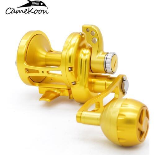 CAMEKOON Saltwater Lever Drag Reel Sea Fishing Multiplier Trolling Big Game Reel Full Aluminum CNC Machined Jigging Reel