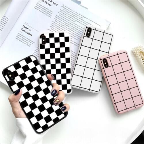 Checkerboard Case For Samsung Galaxy Note 20 S21 S20 Ultra 10 Pro 8 9 5 S10 Lite S10e S8 S9 S7 Edge J4 J6 Plus 2018 Soft Coque