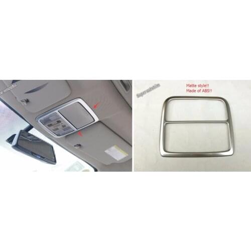 Lapetus Chrome Front Roof Reading Lights Lamp Frame Cover Trim 1 Piece Matte Style Fit For Honda CRV CR-V 2015 2016 ABS