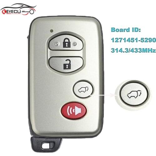 KEYECU Board ID: 1271451-5290 Smart Key for 2009-2016 Toyota Venza 314.3MHz / 433MHz 89904-0T020 HYQ14ACX GNE