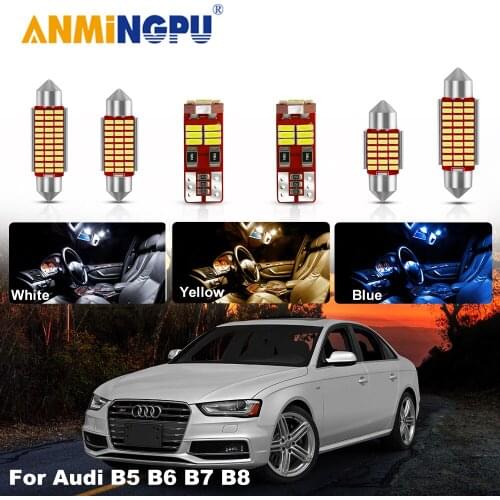 Canbus Car Interior Lights Kit For Audi A4 S4 RS4 B5 B6 B7 B8 LED Door Dome Map Reading Trunk Lights Car lamp Accessories