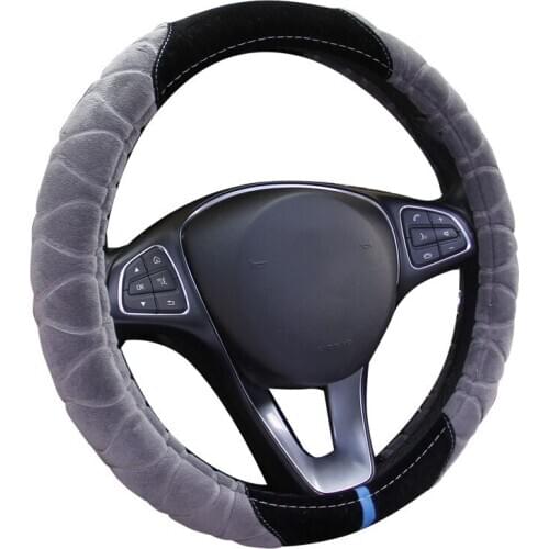 Short Plush Car Steering Wheel Cover Super Soft Matching M Size 37-38 CM 14.5 "-15" Braid on Hand Bar Warm New Grip