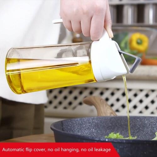 Kitchen Glass Oil Bottle Dispenser Automatic Opening Closing Home Bottles For Oil And Vinegar Honey Olive Oil Container