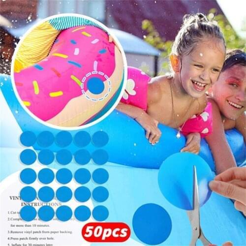 50pcs Swimming Pool Tape Patch Strong Adhesive Tape Waterproof Fiber Leak Tape Seal Repair Tape Water-resistant Repair Tool