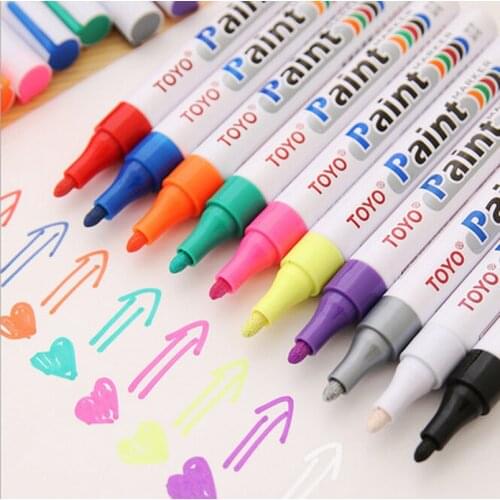 1PCs Paint Marker Pen Waterproof Car Tyre Tire Tread CD Metal Permanent Paint Marker Oily DIY Art Marker Pen School Supplies