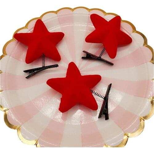 Fashion Kid Infant Baby Girls Cute Red Cartoon Star Hairclip Hairpin Barrettes Headwear Hair Accessories