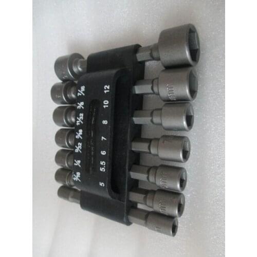 14pc Nutdrivers Power Nut Driver Set Dual Metric MM&Standard SAE 1/4" Hex Shank CRV Screwdrivers Nutdriver Nut Driver Socket Bit