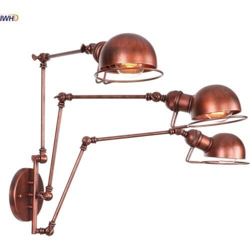 IWHD 3 Heads Rust Edison Wall Sconce Bedroom Porch Mirror Stair Light Loft Decor Industrial Vintage Wall Lamp Applique Murale