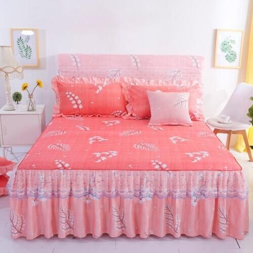 40 Bed Skirt Non-slip Fitted Sheet Cover Bedspread Chiffon Bed Sheet for Wedding Decoration Bed Cover with Elastic Band