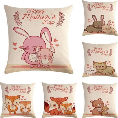 Happy Mothers day Cotton Linen Throw Pillow Case Cushion Cover Home Decor Decorative Pillows For Sofa Seat Cushion 45cm*45cm