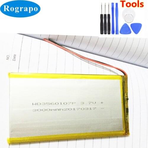 New 3.7V 3000mAh Replacement Battery For Onda V703 / 7 inch still N77 Tablet 2 Wire Accumulator Batteries+tools