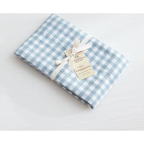 All cotton Japanese pillowcase check pillowcase solid color single pillow case pair